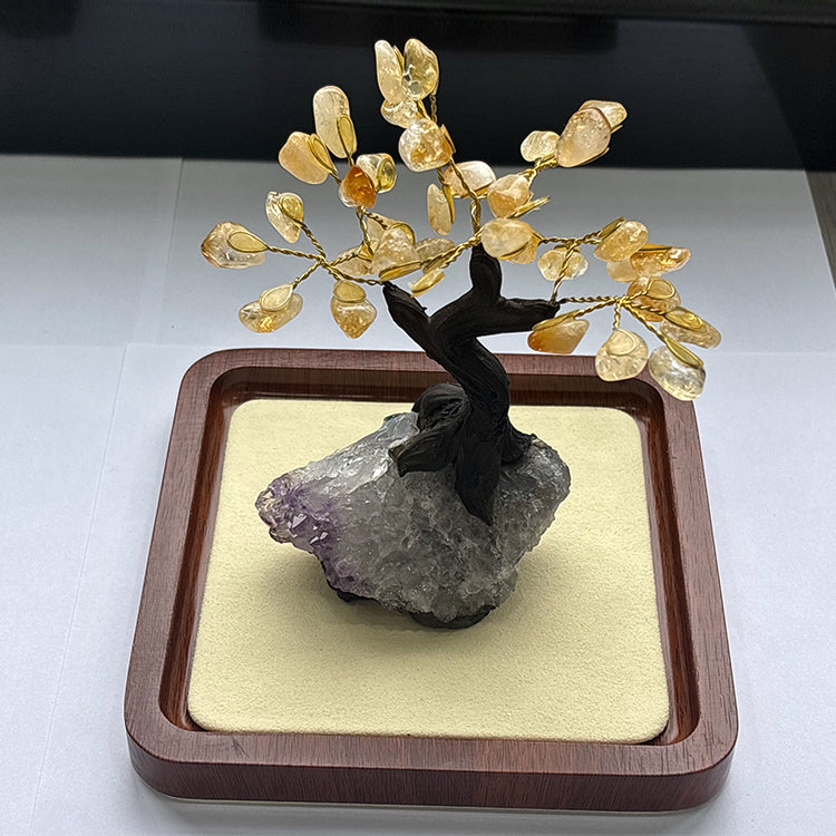 Yellow Crystal Tree Ornament