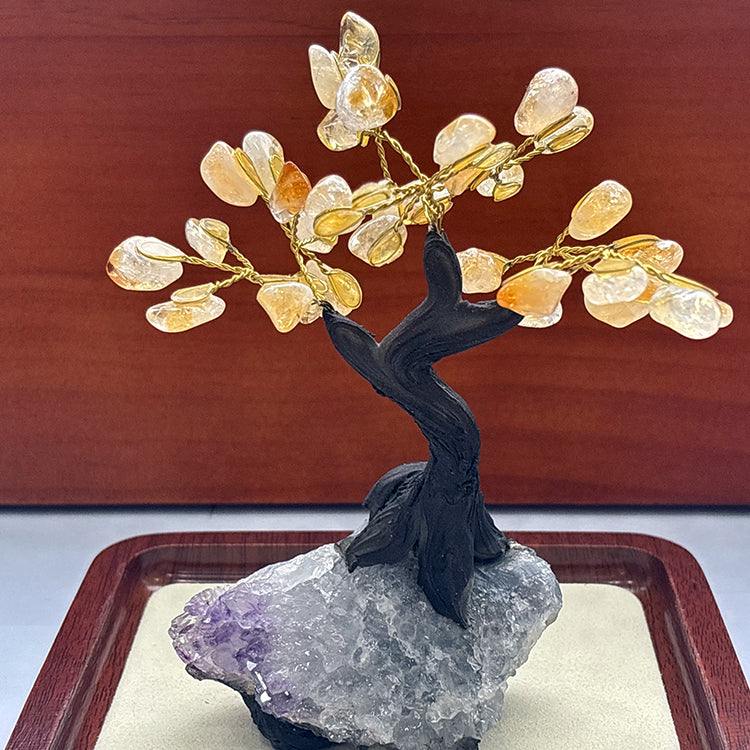 Yellow Crystal Tree Ornament