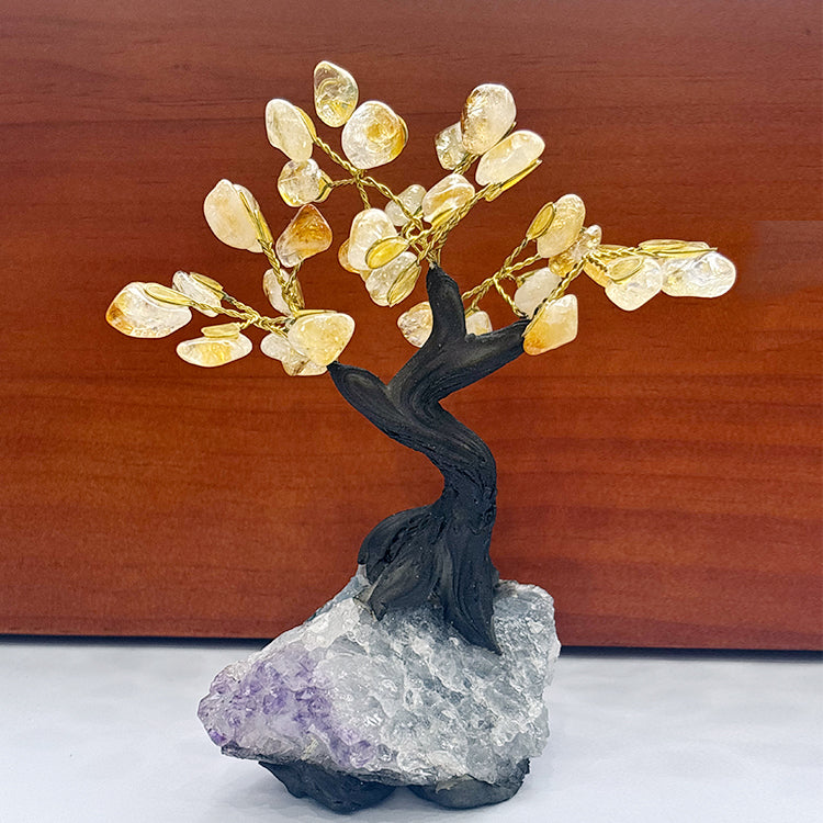 Yellow Crystal Tree Ornament