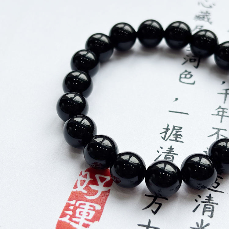 Obsidian crystal bracelet