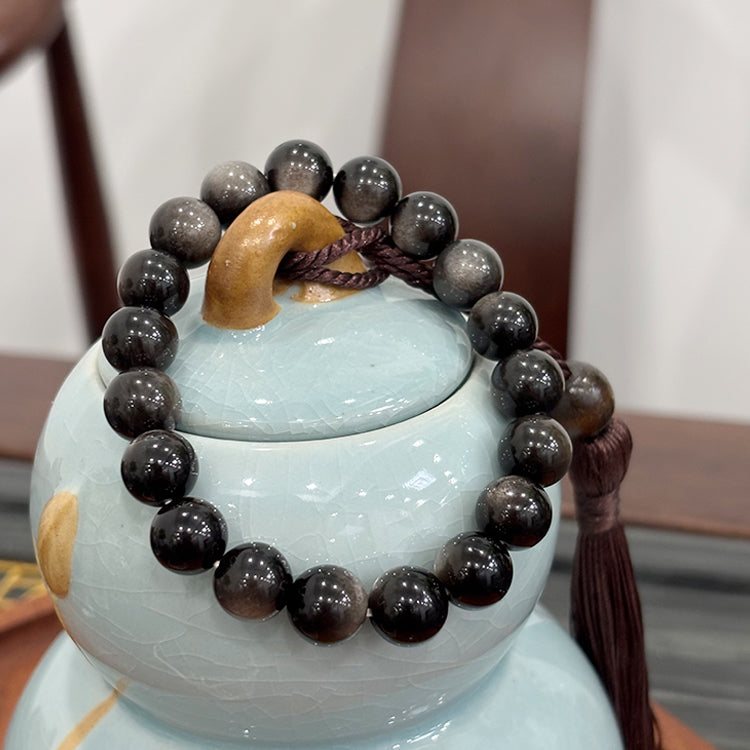 Silver Obsidian Bracelet